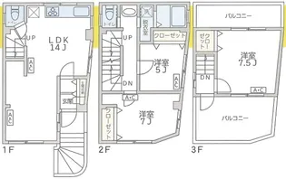 東京都世田谷区北沢1【一戸建】の間取り