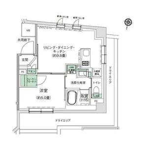 スタイリオ三軒茶屋【1階】の間取り