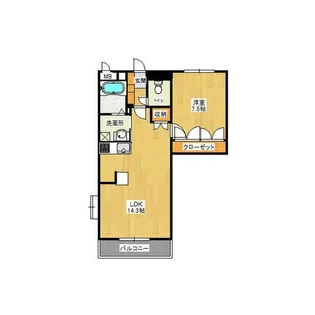 アサヒ プリンス【3階】の間取り