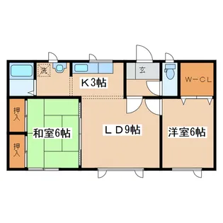 ルネッサンス柏木B【2階】の間取り
