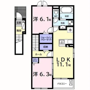 仮称 長浦駅前1丁目アパート【2階】の間取り