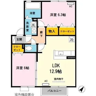 コンフォール・ヴィラ D棟【2階】の間取り