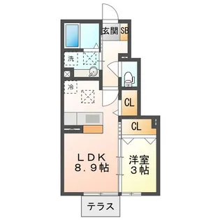 グランテージ上浜【1階】の間取り