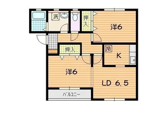 コーポJKL J棟【2階】の間取り