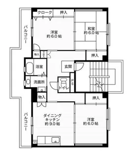 ビレッジハウス下島1号棟【2階】の間取り