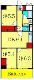 ライオンズマンション東品川【5階】の間取り