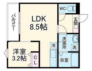 ジーメゾン八千代エスト【1階】の間取り