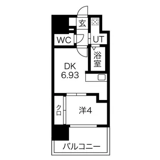 1DKの間取り画像