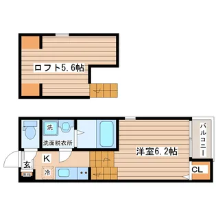 コンフォール仙台若林【2階】の間取り