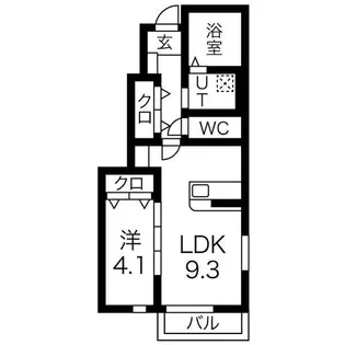 ルワンジュA【1階】の間取り