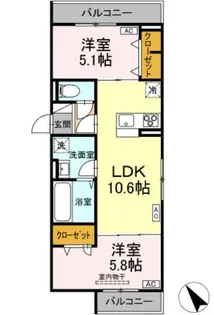 東京都八王子市松木【アパート】の間取り