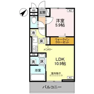 ノーブルヴィラ曙町【1階】の間取り