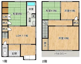 大阪府岸和田市大工町【一戸建】の間取り