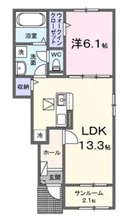 広島県広島市安佐北区上深川町【アパート】の間取り