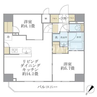 アジールコート町屋【6階】の間取り