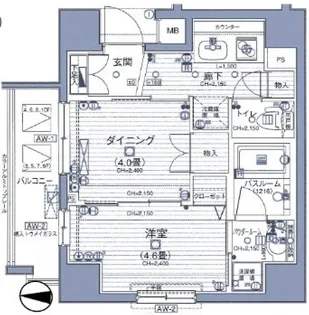 東京都台東区東浅草1【マンション】の間取り