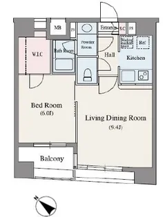 人形町デュープレックスリズ【7階】の間取り