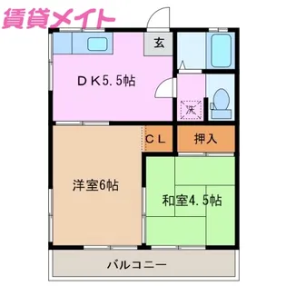 サニーハイツ服部【2階】の間取り