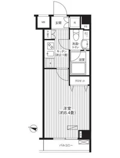 グランハイツ東中野【2階】の間取り