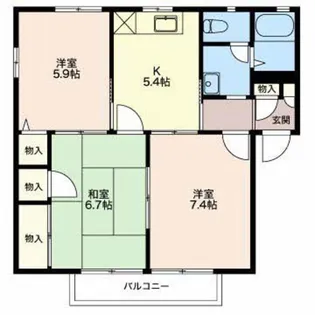 ロイヤルスクエア D【2階】の間取り