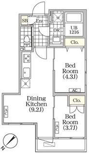 BRICK RESIDENCE 目黒本町【4階】の間取り