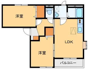 グランドール連取 B【2階】の間取り