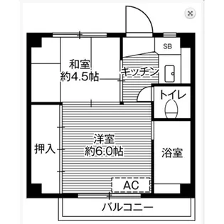山崎1号棟【4階】の間取り