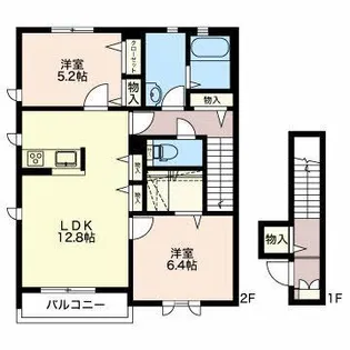 シエル・ブルー B【2階】の間取り