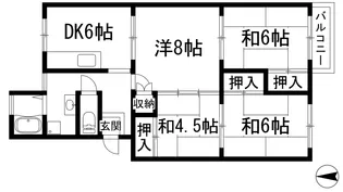 逆瀬台住宅1号棟【3階】の間取り