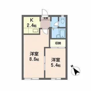 ボン・エスポアールE【1階】の間取り