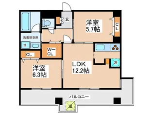 AXIS LIFE TSURUHARA【6階】の間取り