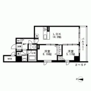 LA BELJOUR 錦糸町【9階】の間取り