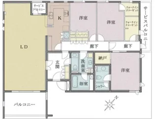 マジェス元麻布ガーデンズD棟【3階】の間取り