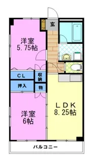 サンホークハイツ【2階】の間取り