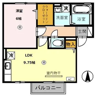 イベール・ドゥ B棟【2階】の間取り