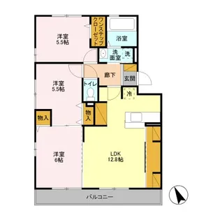グランソーレI【2階】の間取り