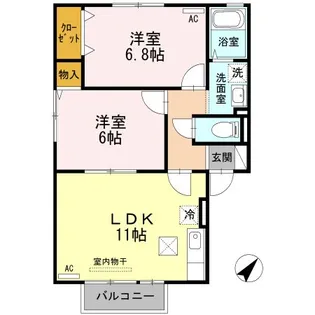 エクレール B棟【1階】の間取り