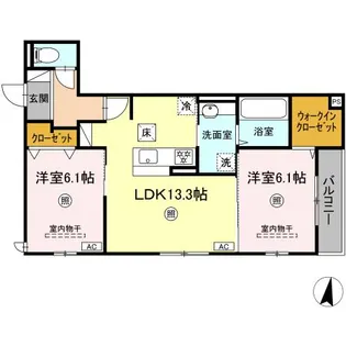 D ROOM高須2丁目 B棟【3階】の間取り