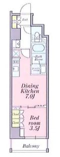 クレストコート新宿山吹町【5階】の間取り