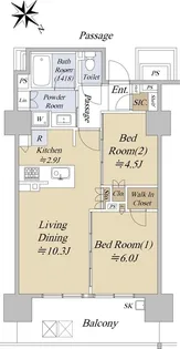 シティハウス巣鴨【4階】の間取り