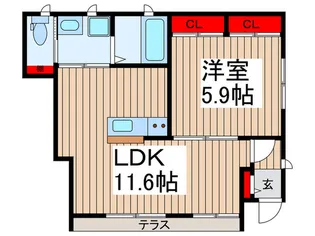 ガーデンヒルズ芝5丁目【1階】の間取り