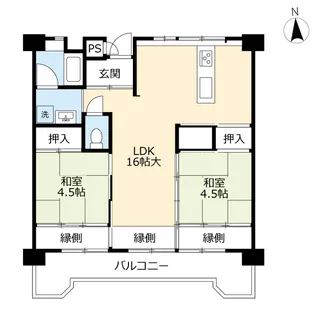 UR本城西【2階】の間取り