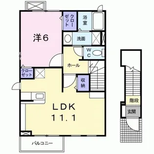 アヴェニューハマノ【2階】の間取り