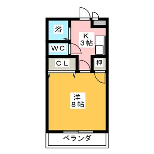 コーポグランメールII【2階】の間取り