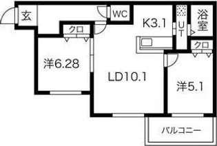 CocoLulu43°【3階】の間取り