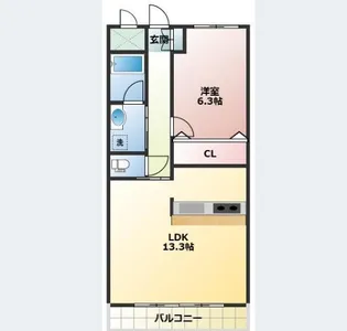 ユウネクスト高松I【3階】の間取り