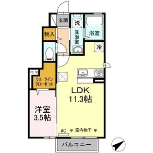 グランディ樋の口【1階】の間取り