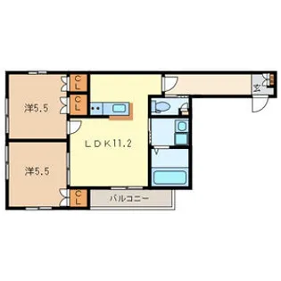 サニースクエア【4階】の間取り