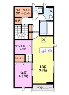 ベルリード坂井東【2階】の間取り