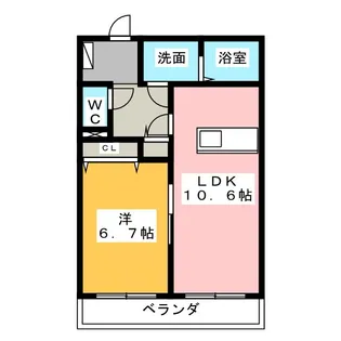 ビューノ市野【1階】の間取り